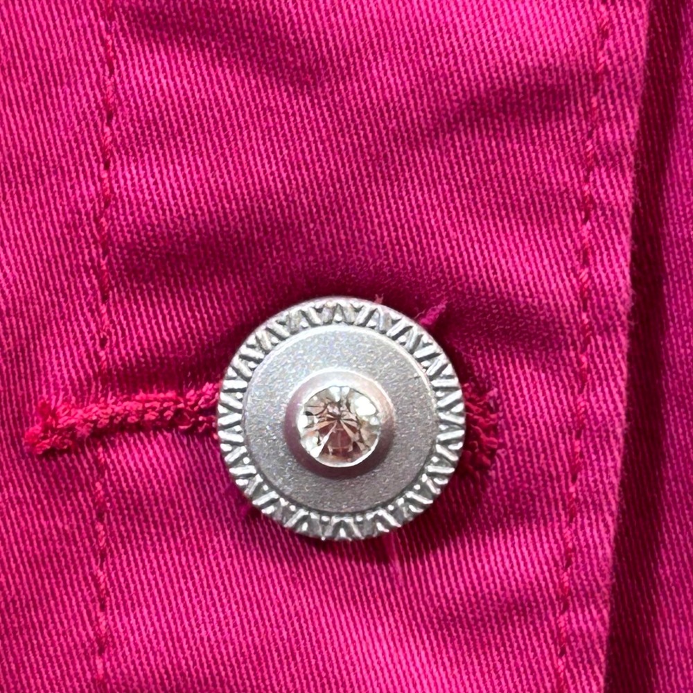 Christine Alexander Fuchsia Swarovski Crystal Embellished Denim Jacket XXL New - Picture 4 of 13